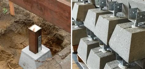 attach post to concrete pier block with metal bracket|concrete piers for 4x4 post.